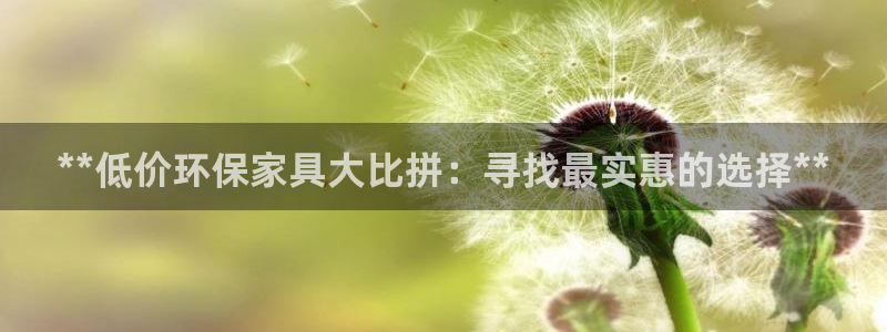 杏耀平台可以提款吗：**低价环保家具大比拼：寻找最实惠的选择
